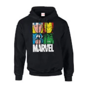 Marvel Multi Colour Main Tile Mens Black Pullover Hoodie - M - Black