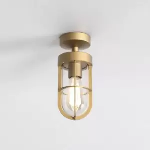 Cabin Semi Flush Coastal Outdoor Ceiling Light Brass IP44, E27