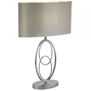 Searchlight Loopy 1 Light Table Lamp, Chrome, White Shade