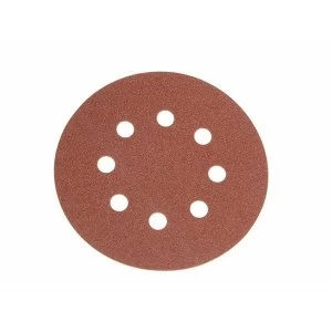 Faithfull Hook & Loop Sanding Disc DID3 Holed 125mm x 80G (Pack 5)