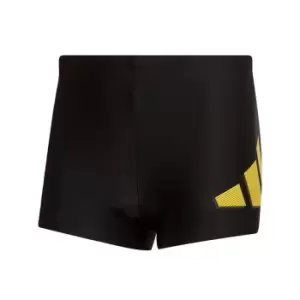 adidas Logo Graphic Swim Briefs Mens - Black / Impact Yellow