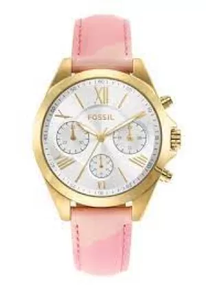 Fossil Womens Modern Courier Chronograph Leather Watch - Pink