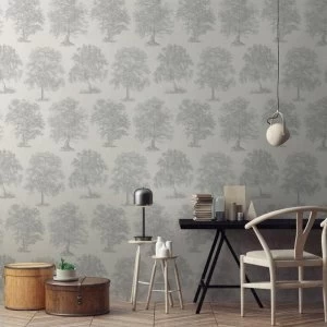 Superfresco Easy Silver Enchanted Tree Wallpaper - One size