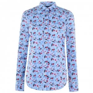 Gant Long sleeve floral shirt - Capri Blue