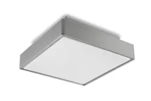 Ksel 2 Light Small Outdoor Ceiling Light Grey IP65, E27