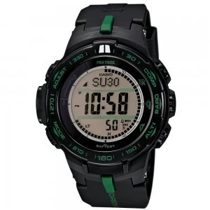 Casio PRO TREK Triple Sensor Slim Line TOUGH SOLAR Watch PRW-S3100-1 - Black + Green