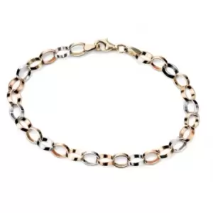 Elements Gold 3 Colour Flat Link Bracelet GB407Z476