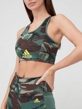 Adidas Medium Support Camo Believe This Bra - Khaki