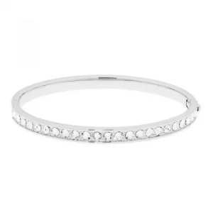 Ted Baker Ladies Silver Plated Clemara Hinge Crystal Bangle