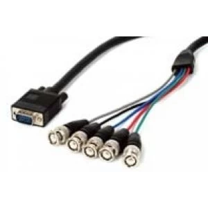 StarTech 6ft Coax HD15 VGA to 5 BNC Monitor Cable (M/M)