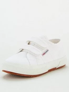 SUPERGA Girls 2750 Cotj Strap Classic Plimsoll Pumps - White, Size 1 Older