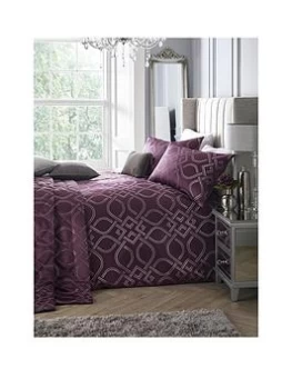 Laurence Llewelyn-Bowen Llb Damson Tie The Knot Jacquard Duvet Set - Ks