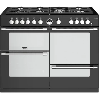 Stoves Sterling S1100G 110cm Gas Range Cooker with Electric Grill - Black - A/A/A Rated