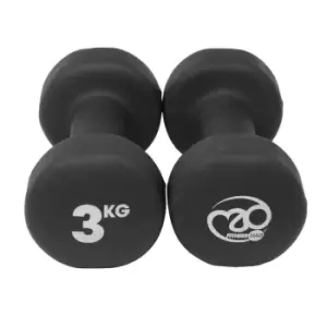 Fitness Mad 3kg Black Dumbbells