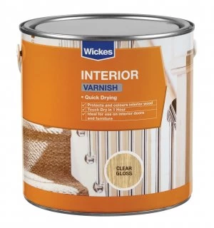 Wickes Quick Drying Interior Varnish - Clear Gloss 2.5L