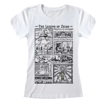 Legend Of Zelda - Drawings Womens X-Large T-Shirt - White