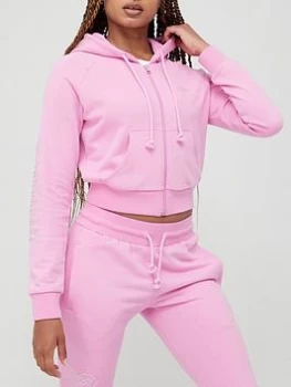 adidas Originals Early 2000s Cropped Track Top - Pink, Size 8, Women