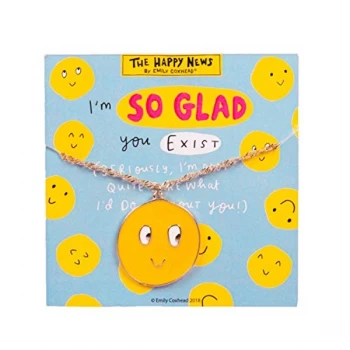 Happy News Enamel Necklace - So Glad You Exist (Pack of 4)