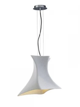 Dome Ceiling Pendant E27, Cement Effect, Polished Chrome