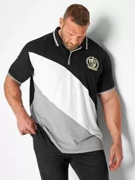 BadRhino Cross Stripe Polo - Black, Size 2XL, Men