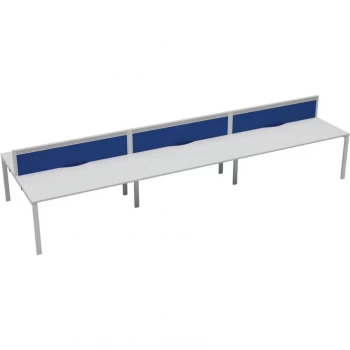 6 Person Double Bench Desk 1200X780MM Each - White/White