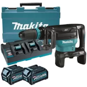 Makita - HM002GD203 80V (Twin 40V) xgt Brushless Demo. Hammer, 2x2.5Ah Batteries, Charger & Case - n/a