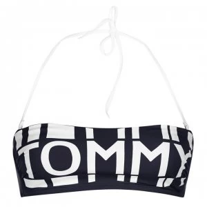 Tommy Bodywear Bold Logo Bandeau Bikini Top - Navy Blazer