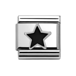 Nomination Classic Silver Black Star Charm