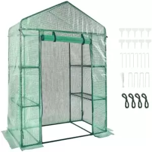 VEVOR Walk-in Green House, 4.6 x 2.4 x 6.7 ft Greenhouse with Shelves, Set Up in Minutes, High Strength PE Cover with Doors & Windows and Steel