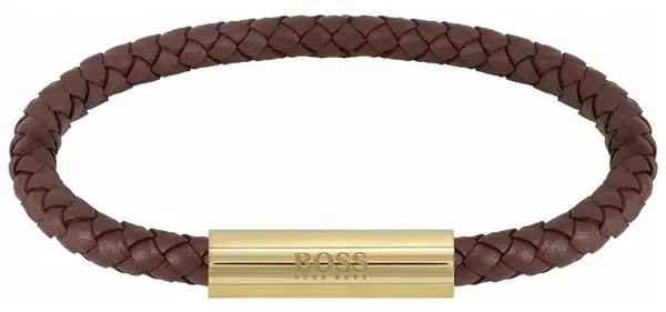 BOSS 1580151 Mens Braided Leather Brown Bracelet Jewellery