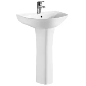 Nuie Freya 560mm Basin & Pedestal - White