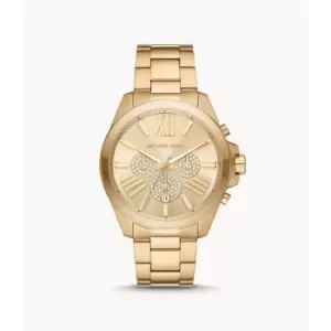 Michael Kors Mens Wren Chronograph Gold-Tone Stainless Steel Watch - Gold