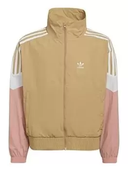 adidas Originals Kids Girls Woven Tracksuit Top, Pink/Beige, Size 7-8 Years, Women