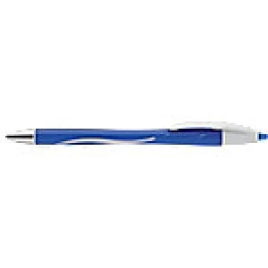 BIC Atlantis Exact Retractable Ballpoint Pen Grip Fine 0.3mm Blue Pack of 12