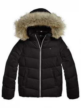 Tommy Hilfiger Girls Essential Down Jacket - Black, Size 12 Years, Women