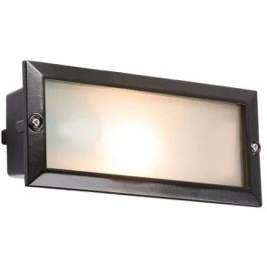 KnightsBridge IP44 E27 Aluminium Brick Light With Extra Louvred Cover