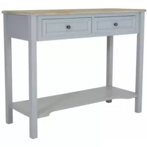 Loxley 2 Drawer Wooden Storage Console Hallway Table Grey - Grey - Charles Bentley