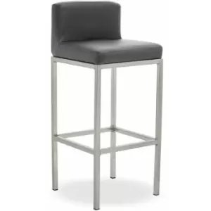 Premier Housewares - Baina Dark Grey And Chrome Finish Bar Chair