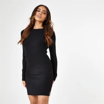 Jack Wills Knitted Ribbed Dress - Black