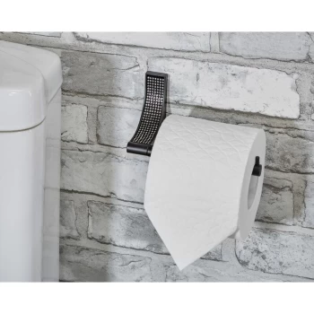 Sparkle Matt Black Toilet Roll Holder - Black