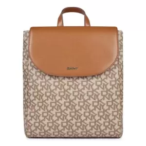 DKNY Logo Flap Backpack - Brown