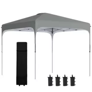 Outsunny Pop Up Gazebo Foldable With Wheeled Carry Bag & 4 Weight Bags - Grey