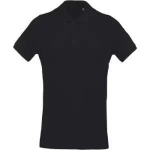 Kariban Mens Organic Pique Polo Shirt (S) (French Navy Heather)