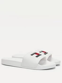 Tommy Jeans Seasonal Flag Slides - White