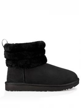 Ugg Fluff Mini Quilted Ankle Boots - Black