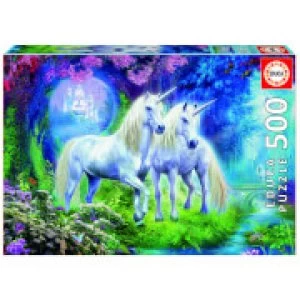 Unicorns in the Forest Jigsaw Puzzle (500 Pieces)