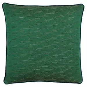 Riva Paoletti Highbury Cushion Cover (50x50cm) (Emerald/Gold)