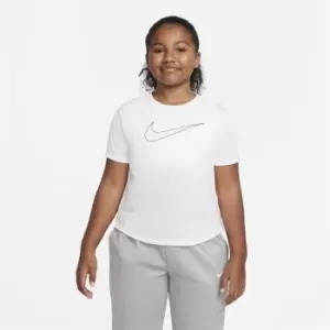 Nike One Dri Fit T Shirt Junior Girls - White