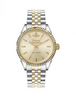 Vivienne Westwood Vivienne Westwood Seymour Champagne Gold Sunray Dial Two Tone Stainless Steel Jubilee Bracelet Watch