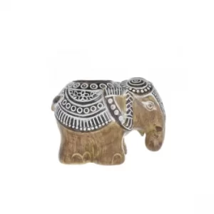 Small Elephant Candle Holder Brown 12cm